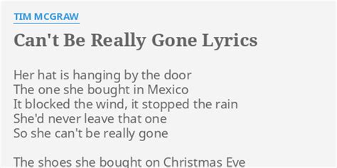 can't be really gone lyrics